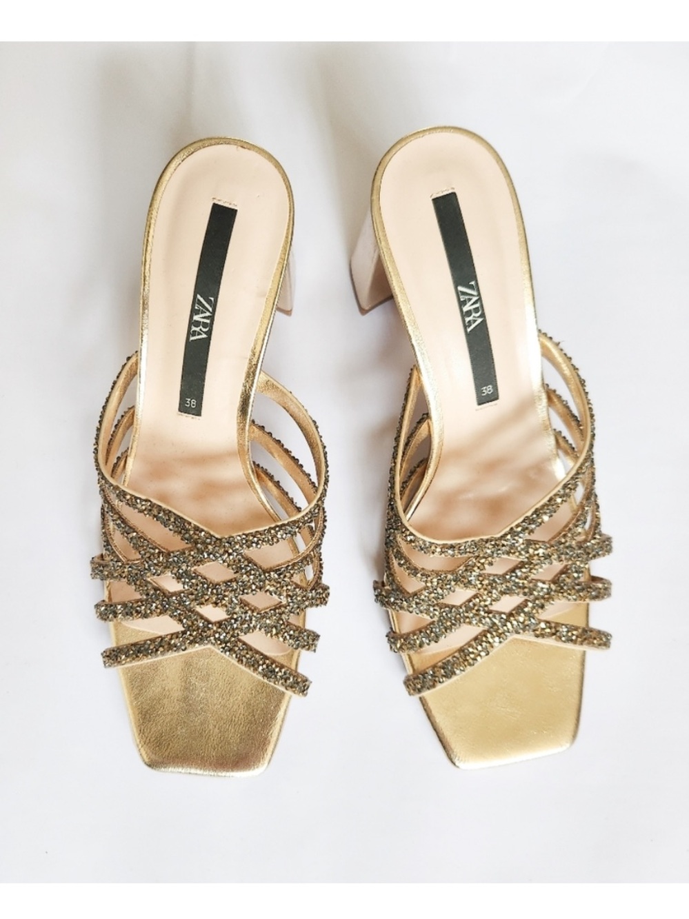 Zara Gold Heels